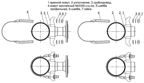 Хомут для врезки в стальную трубу без сварки фото 3