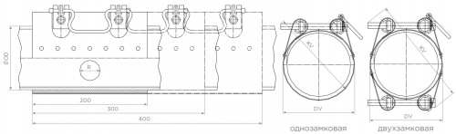 Широкий хомут для труб муфта Straub Clamp SCE фото 2